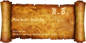 Markon Balda névjegykártya